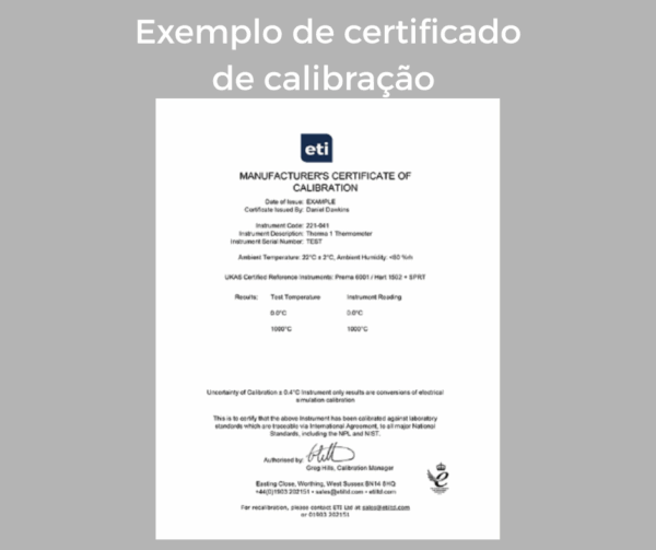 Exemplo de Certificado de calibração